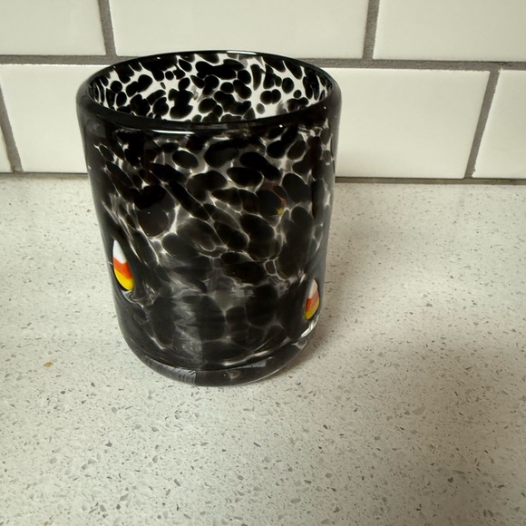 NEW - Blown Glass Halloween Candy Corn Glass - Picture 2 of 4